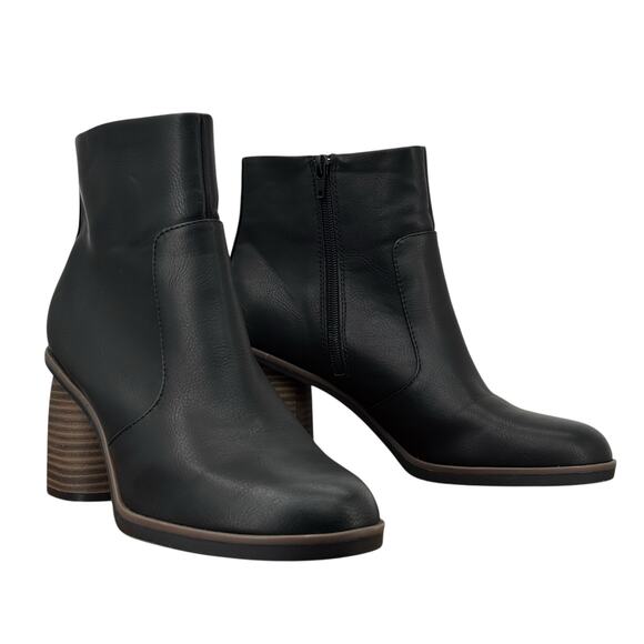 Kork-Ease Korks Destiny Block Heel Vegan Bootie SZ 8.5 Women's Black Business - Picture 2 of 10